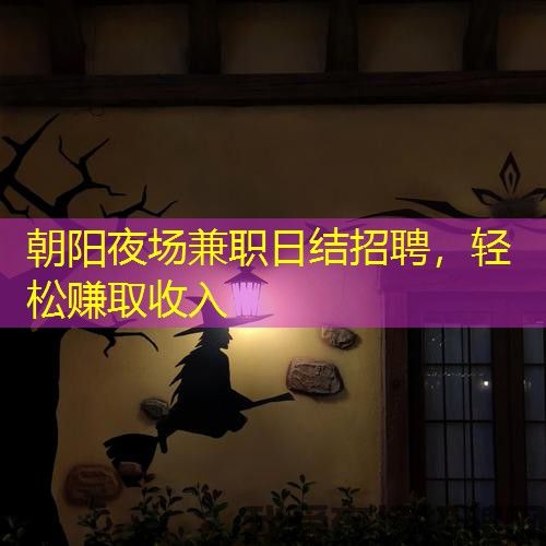 朝阳夜场兼职日结招聘，轻松赚取收入