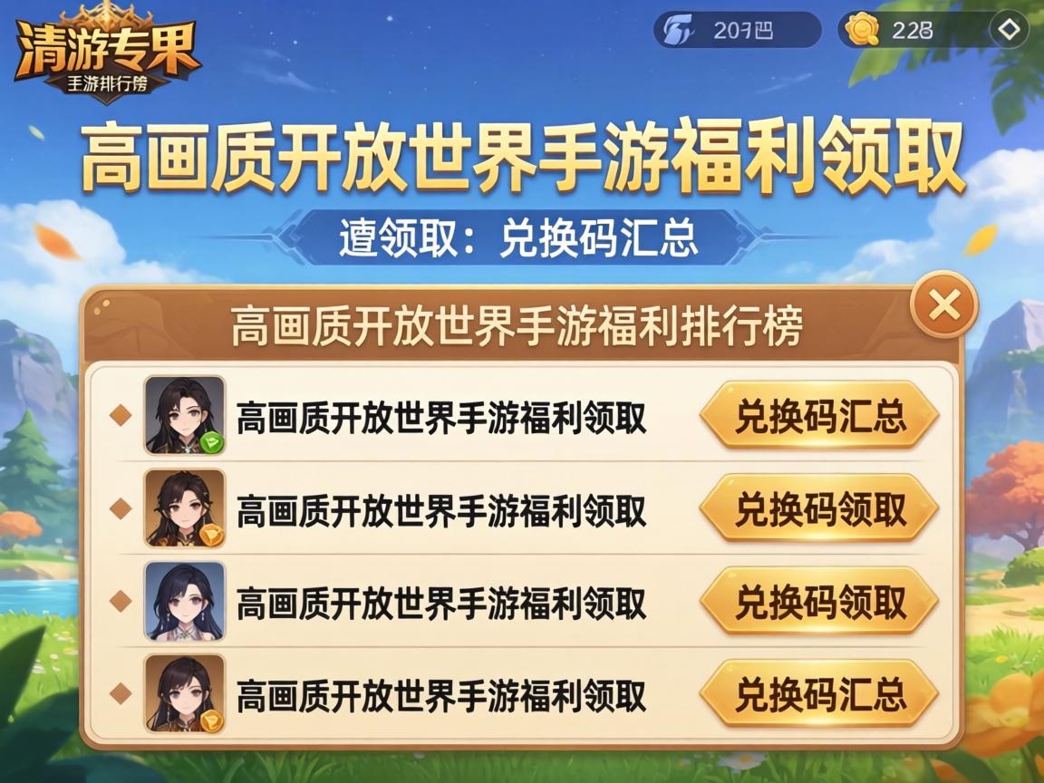 高画质开放世界手游排行榜 高画质开放世界手游福利领取 兑换码汇总