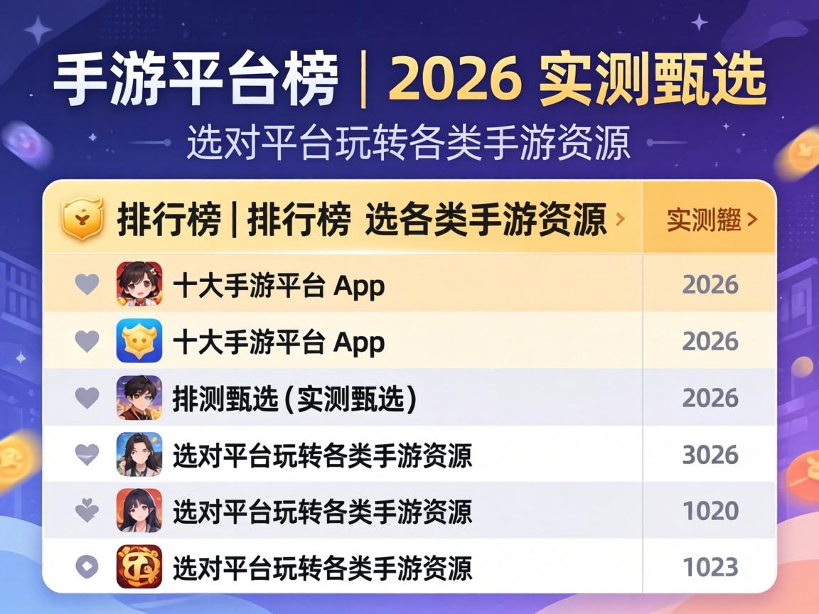 十大手游平台 app 排行榜|2026 实测甄选,选对平台玩转各类手游资源 十大手游平台 app 排行榜