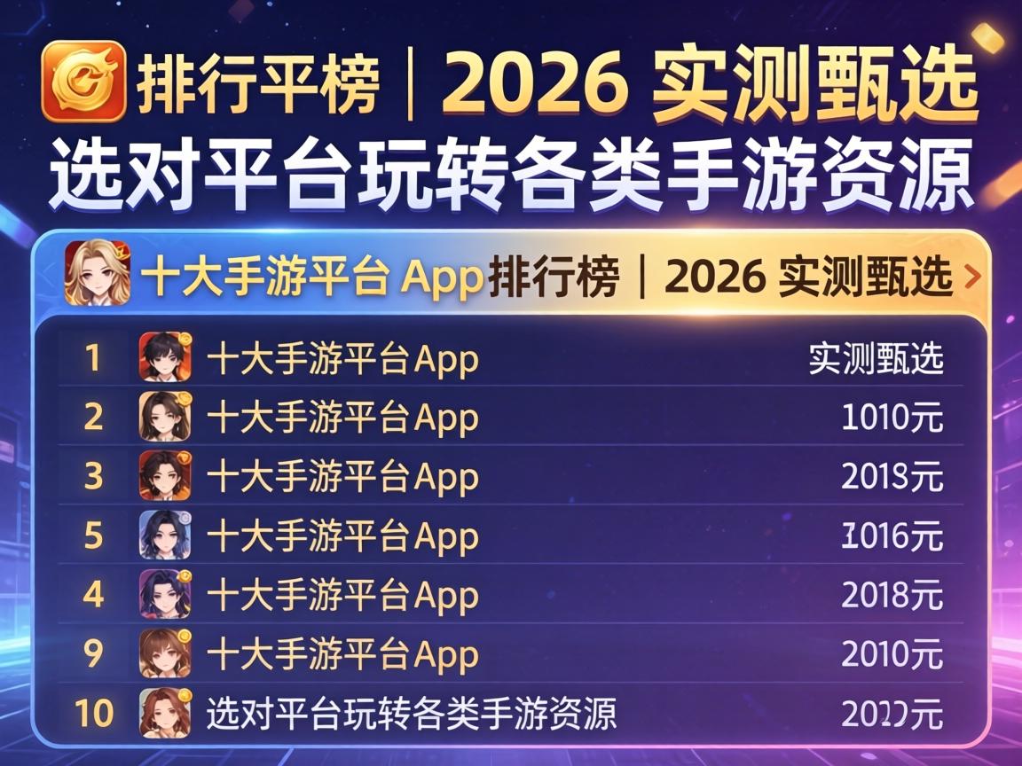 十大手游平台 app 排行榜|2026 实测甄选,选对平台玩转各类手游资源 十大手游平台 app 排行榜